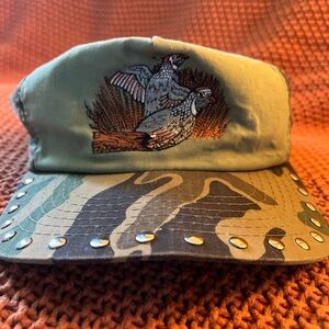 Vintage studded camo hat -one of a kind custom piece-